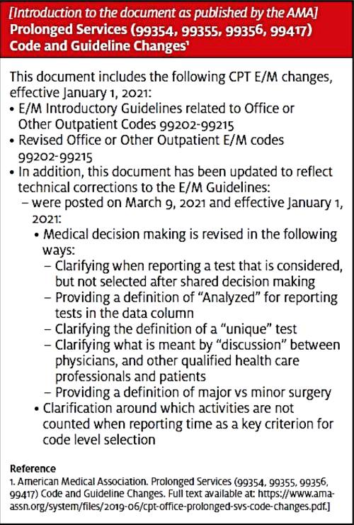 Prolonged Services (99354, 99355, 99356, 99417) Code and Guideline Changes
AMA Technical Corrections