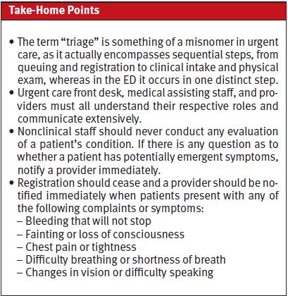 Take-Home Points on Triage in Urgent Care